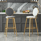 Glam Velvet Bar Stool Low Back Footrest Round Indoor Counter and Bar Stool