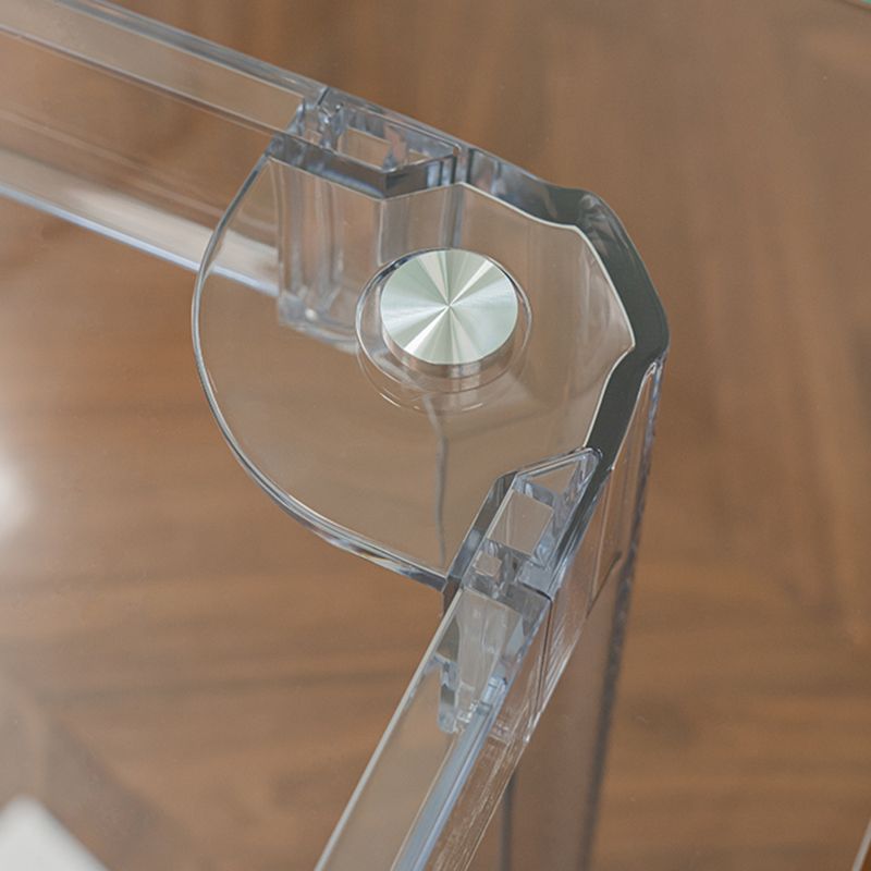 Modern Tempered Glass Desktop Geometric Acrylic Legs Dining Table for Dining Room Clearhalo 'Dining Tables & Seating' 'Dining Tables' 'dining_table' 'furn' 'furn_dining_table' 'Furniture' 'Kitchen & Dining Furniture' 1200x1200_a5e9b79c-c5b3-4345-9d9c-175c2235965b