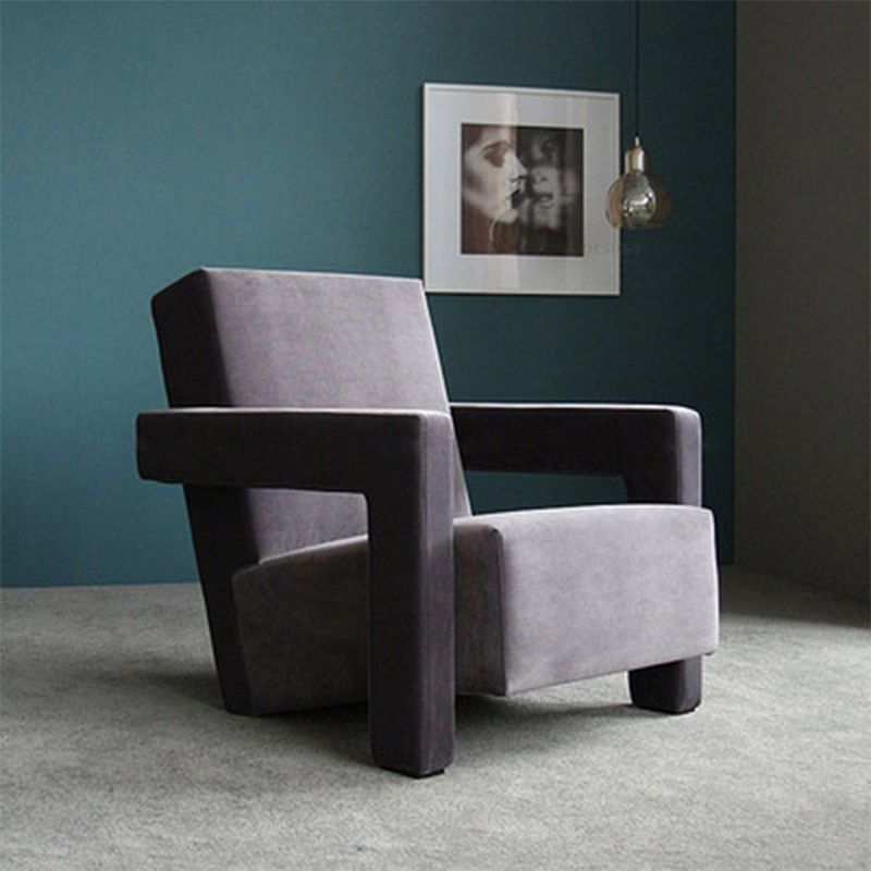 25.2 "l x 33.4" w x 27.6 "h Hedendaagse vierkante armen strakke achterstoel voor woonkamer