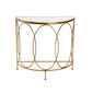 Modern Half Moon Console Table Stone Console Sofa Table in Gold and White Clearhalo 'Console Tables' 'console_tables' 'Entry & Mudroom Furniture' 'furn' 'furn_console_tables' 'Furniture' 1200x1200_a5eb43e5-70c4-403b-b23a-b20183c4b675