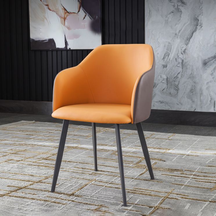 Industrial Metal Dining Room Chairs Arm Leather Dining Chairs for Home Use Clearhalo ' kitchen&dining_furn' 'Dining Chairs' 'Dining Tables & Seating' 'dining_chair' 'furn' 'furn_dining_chair' 'Furniture' 'furniture_dining_chair' 'Kitchen & Dining Furniture' 'kitchen' 1200x1200_a5ec722e-59b1-4937-b1ed-fb28d2efd83e