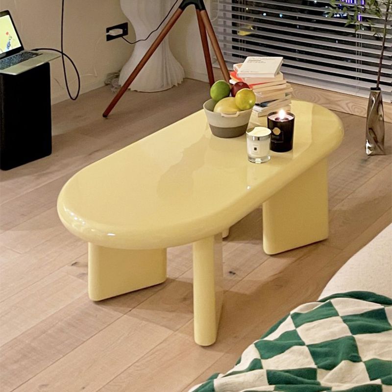 Contemporary Oval Wooden Coffee Table with 4 Legs and Wooden Top Clearhalo 'Coffee & Accent Tables' 'Coffee Tables' 'coffee_tables' 'furn' 'furn_coffee_tables' 'Furniture' 'Living Room Furniture' 1200x1200_a5ee4d38-a169-4b01-b38c-a25e1f70f45f