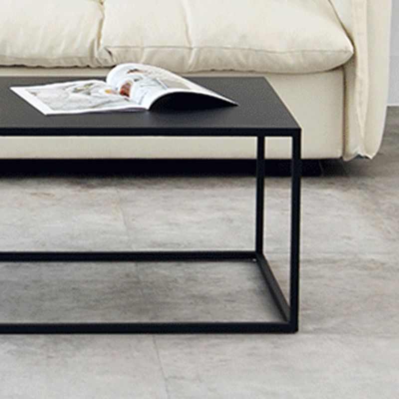 Iron Square Coffee Table with Fram Base in Black Mid-Century Modern