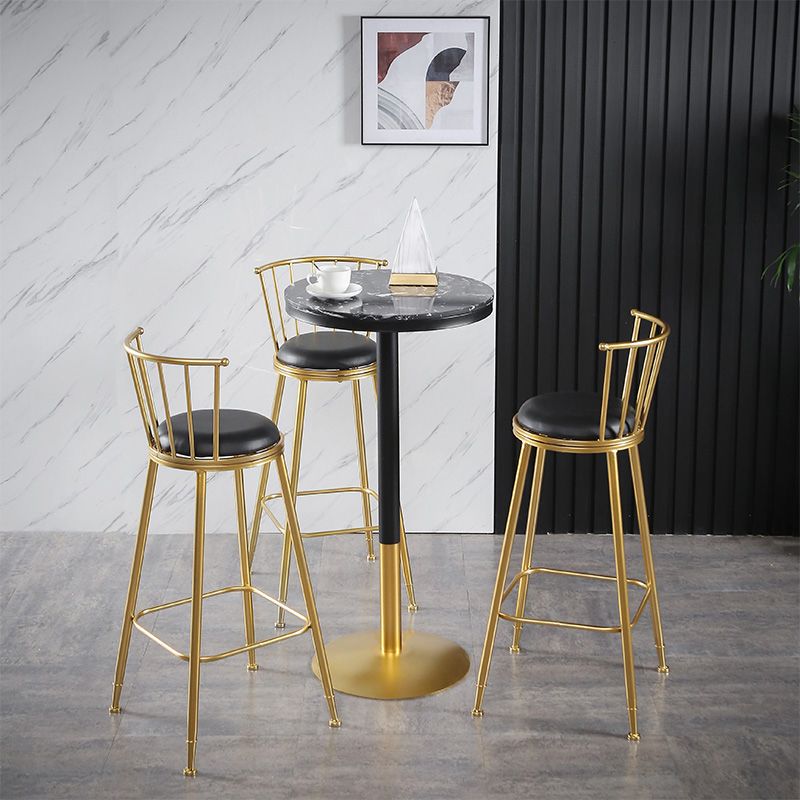 Runder Stein-Bar-Esstisch, Glamour-Stehtisch für das Wohnzimmer