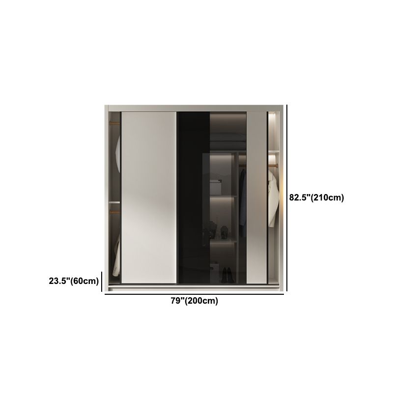 Armadio in legno in stile contemporaneo armadio a colori bianco con porta scorrevole