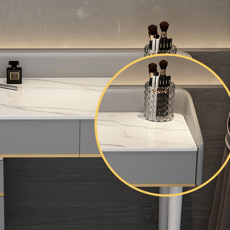 Tavolo da toeletta da toeletta per specchio a specchio accontentato per trucco regolabile con cassetti