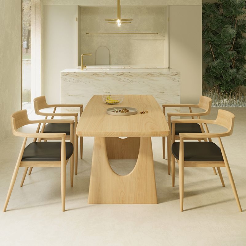 Modern 1/2/4/5 Pieces Dining Set Rectangle Pine Wood Dining Table for Dining Room Clearhalo 'Dining Room Sets' 'Dining Tables & Seating' 'dining_room_set' 'furn' 'furn_dining_room_set' 'Furniture' 'furniture_dining_room_set' 'Kitchen & Dining Furniture' 1200x1200_a5f7ced3-65a8-43cd-894f-1ddb66cc4f85
