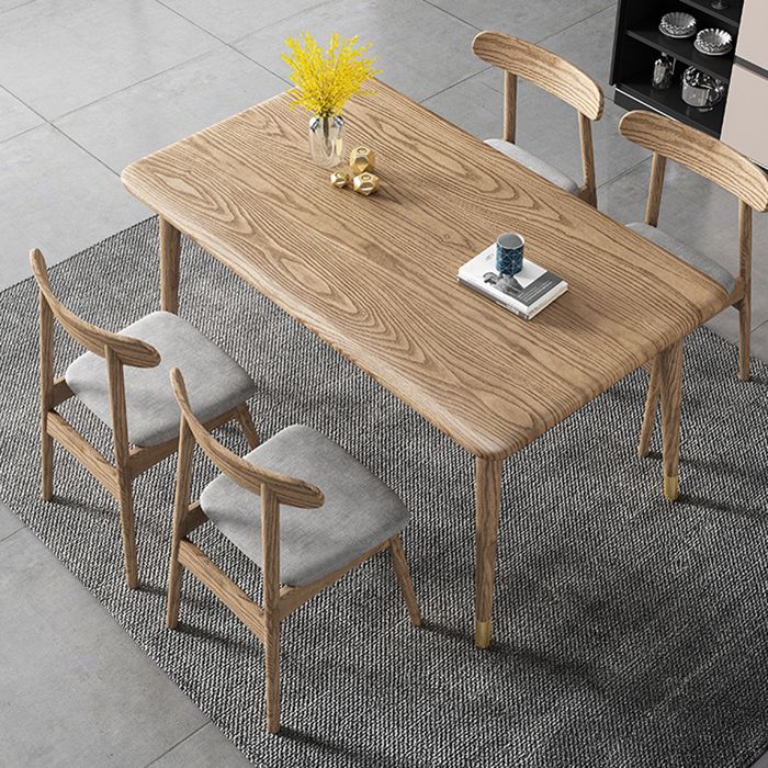 Ash Wood Dining Table Luxury Style 4 Legs Base Solid Wood Table for Dining Room Clearhalo ' dining_table' 'Dining Tables & Seating' 'Dining Tables' 'Furniture' 'furniture_dining_table' 'Kitchen & Dining Furniture' 'kitchen&dining_furn' 'kitchen' 'kitchen_dining_table' 1200x1200_a5f82028-810c-49b1-8d78-da407ae9a5b6