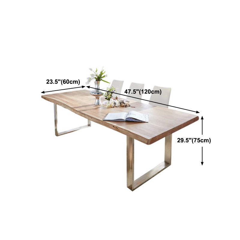 Rechthoek glamourstijl eettafel vaste tafel met massief hout