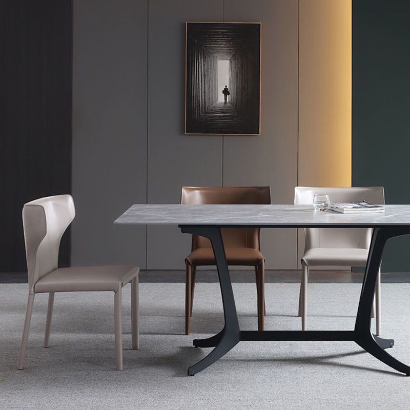 Contemporary Kitchen Leather Dining Chair Wingback Parsons Chair Clearhalo 'Dining Chairs' 'Dining Tables & Seating' 'dining_chair' 'furn' 'furn_dining_chair' 'Furniture' 'furniture_dining_chair' 'Kitchen & Dining Furniture' 1200x1200_a5fb3a1b-c078-48a9-bab9-cef3f9b9382d