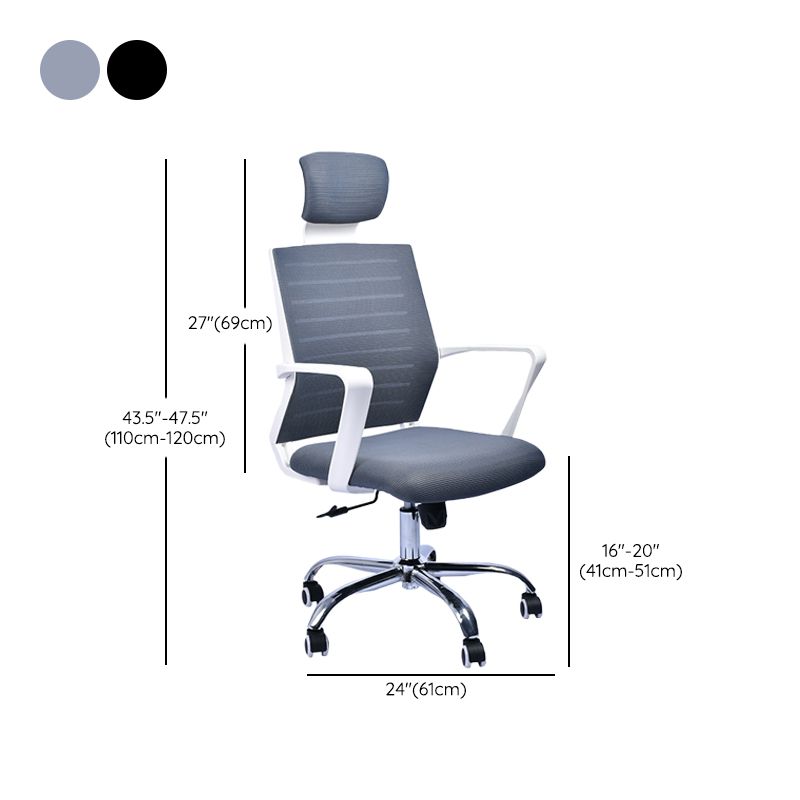 Zeitgenössischer Schwenkstuhl Mikrofaser Task Arm Stuhl mit Rädern