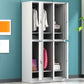 Contemporary Cabinet for Home White Metal Storage Cabinet with Hinged Doors