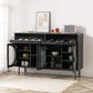 Moderno legno 39 "h sideboard buffet sala da pranzo buffet server con porte di vetro