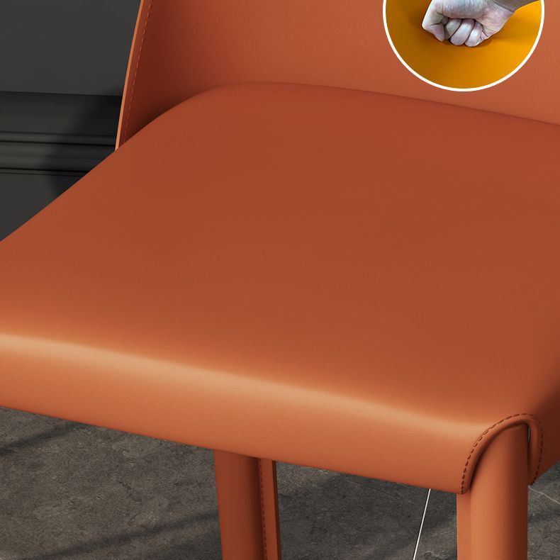 Modern Style Leather Dining Chair Matte Color Kitchen Side Parsons Chair Clearhalo ' kitchen&dining_furn' 'Dining Chairs' 'Dining Tables & Seating' 'dining_chair' 'Furniture' 'furniture_dining_chair' 'Kitchen & Dining Furniture' 'kitchen' 1200x1200_a5fdcfbb-8cbc-45a5-be22-faa8550206f9