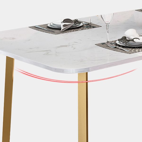 Rectangle Stone Dining Table Traditional Luxury Dinette Table for Home Clearhalo 'Dining Tables & Seating' 'Dining Tables' 'dining_table' 'furn' 'furn_dining_table' 'Furniture' 'furniture_dining_table' 'Kitchen & Dining Furniture' 1200x1200_a5fdf9bc-0abf-4a66-9cbe-a0344b7d7270
