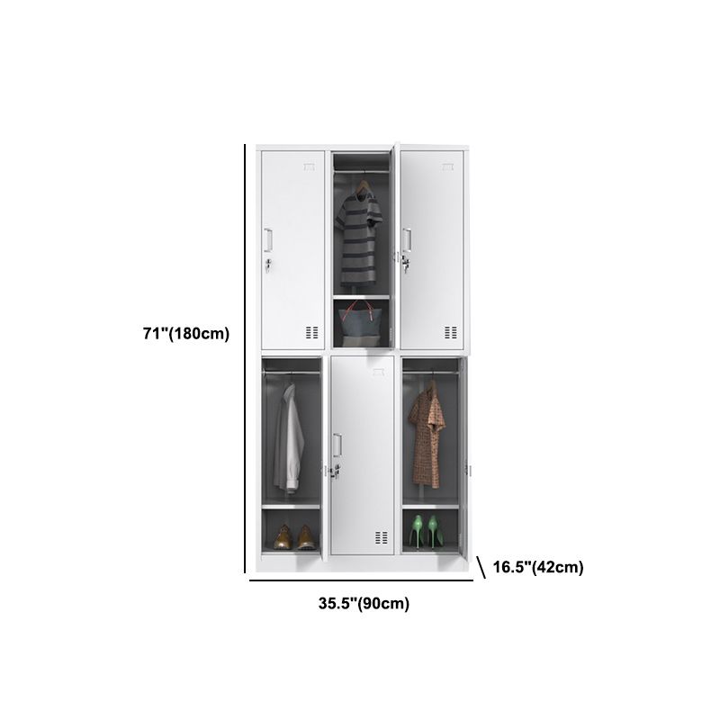 Steel White Storage Cabinet Contemporary Cabinet with Hinged Door Clearhalo 'Armoires & Wardrobes' 'armoires_wardrobes' 'Bedroom Furniture' 'furn' 'furn_armoires_wardrobes' 'Furniture' 1200x1200_a5fea918-4470-470d-927e-717a229a9ab0