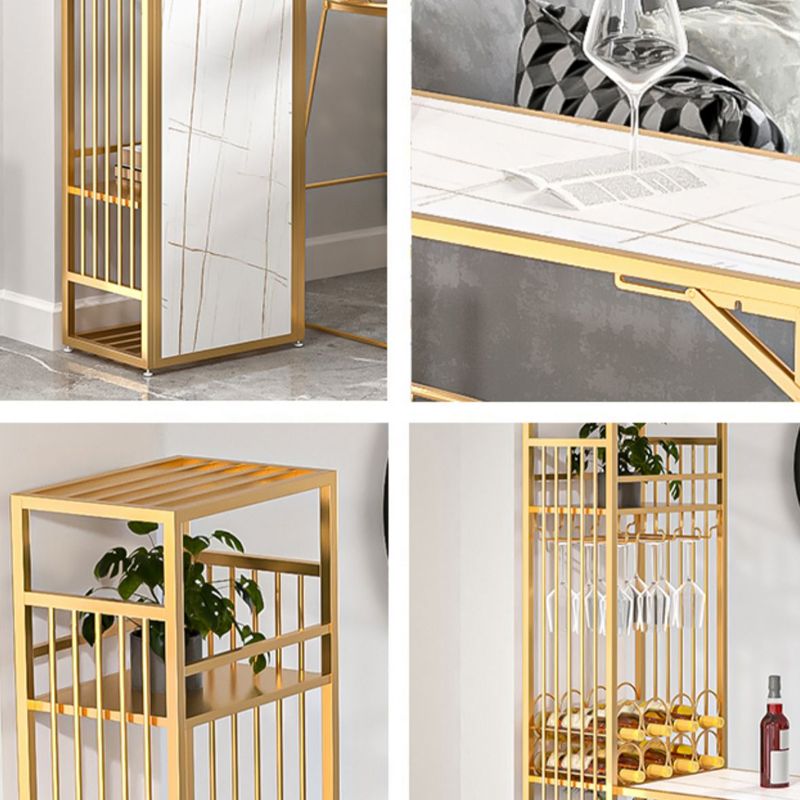 Glam opklapbare bartafelset 1/2-delige bartafel en barkrukken met metalen frame