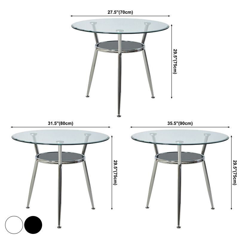 Modern Style Tempered Glass Dining Table Tripod Base Dining Site Table for Dining Room Clearhalo ' dining_table' 'Dining Tables & Seating' 'Dining Tables' 'furn' 'furn_dining_table' 'Furniture' 'furniture_dining_table' 'Kitchen & Dining Furniture' 'kitchen&dining_furn' 'kitchen' 'kitchen_dining_table' 1200x1200_a6008ce9-b61f-440b-a2ed-30decfb5c288