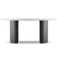 Simplicity Style Furniture Oval Double Pedestal Dining Site Table for Dining Room Clearhalo 'Dining Tables & Seating' 'Dining Tables' 'dining_table' 'furn' 'furn_dining_table' 'Furniture' 'furniture_dining_table' 'Kitchen & Dining Furniture' 'kitchen' 'kitchen_dining_table' 1200x1200_a6009949-c181-44fb-9a1d-e89e67b2fb4e
