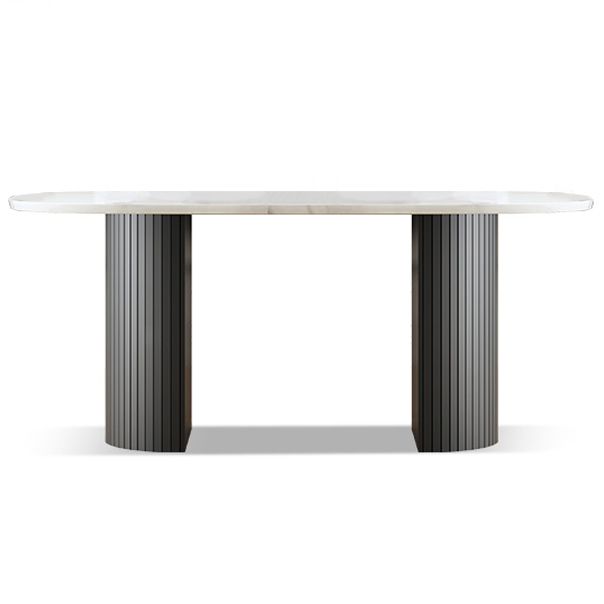 Simplicity Style Furniture Oval Double Pedestal Dining Site Table for Dining Room Clearhalo 'Dining Tables & Seating' 'Dining Tables' 'dining_table' 'furn' 'furn_dining_table' 'Furniture' 'furniture_dining_table' 'Kitchen & Dining Furniture' 'kitchen' 'kitchen_dining_table' 1200x1200_a6009949-c181-44fb-9a1d-e89e67b2fb4e