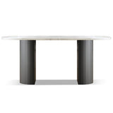 Simplicity Style Furniture Oval Double Pedestal Dining Site Table for Dining Room Clearhalo 'Dining Tables & Seating' 'Dining Tables' 'dining_table' 'furn' 'furn_dining_table' 'Furniture' 'furniture_dining_table' 'Kitchen & Dining Furniture' 'kitchen' 'kitchen_dining_table' 1200x1200_a6009949-c181-44fb-9a1d-e89e67b2fb4e