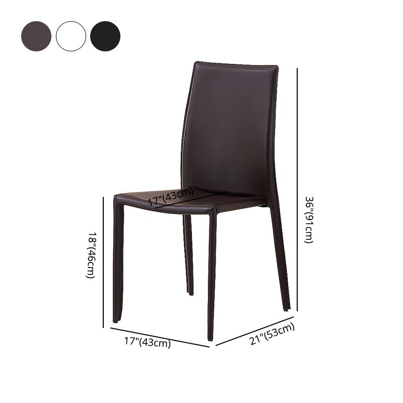 Minimalist Style Stacking Dining Chairs Solid Back Leather Chairs for Home (Set of 2) Clearhalo ' kitchen&dining_furn' 'Dining Chairs' 'Dining Tables & Seating' 'dining_chair' 'furn' 'furn_dining_chair' 'Furniture' 'furniture_dining_chair' 'Kitchen & Dining Furniture' 'kitchen' 1200x1200_a60172ce-25bd-43d7-bbca-a74d4af4ab33