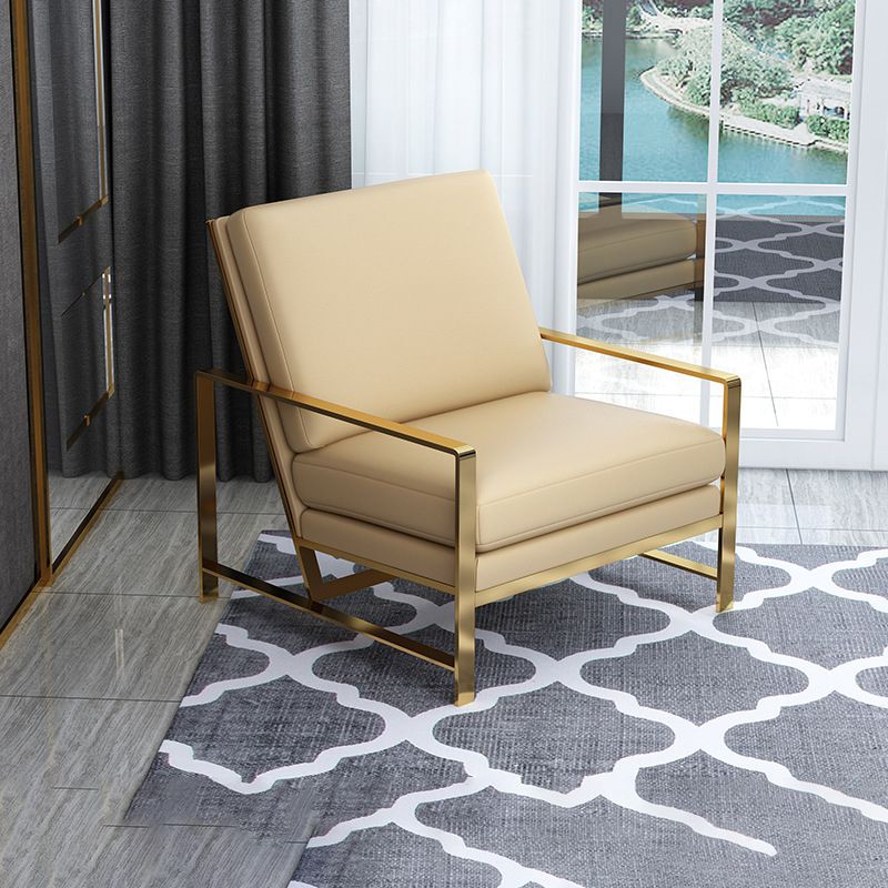 Faux Leather Arm Chair 33.07" Wide Arms Included Chair with Pillow Back