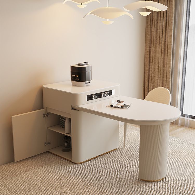 Modern Free Form Dining Table Stone Top Dinette Table with Storage Clearhalo 'Dining Tables & Seating' 'Dining Tables' 'dining_table' 'furn' 'furn_dining_table' 'Furniture' 'Kitchen & Dining Furniture' 1200x1200_a602ebb4-b742-475f-ae89-13ced47f3a91