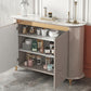 Artificial Wood Living Room Sideboard Cabinet Glam Buffet Server Cabinet with Storage