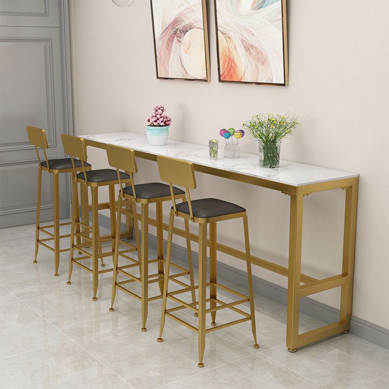 Glam Style Rectangle Bistro Set 1/5/9 Pieces Faux Marble Bar Table Set Clearhalo 'Bar Furniture' 'furn' 'furn_home_bar_bar_sets' 'Furniture' 'Home Bars & Bar Sets' 'home_bar_bar_sets' 'Kitchen & Dining Furniture' 1200x1200_a6037855-1ec8-4eac-9d34-8d7b1245413c