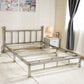 Silber moderne Stahlbett rechteckige Standardbett mit Metallbeinen