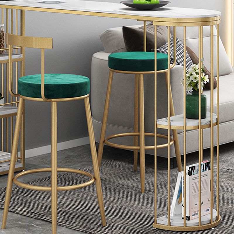 Living Room Stone Top Counter Table Iron Base 42-inch Height Glam Style Bar Table Clearhalo 'Bar Furniture' 'Bar Tables' 'bar_tables' 'furn' 'furn_bar_tables' 'Furniture' 'furniture_bar_tables' 'Kitchen & Dining Furniture' 1200x1200_a6050009-7cc2-4143-9ed0-598352e46715