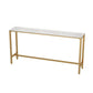 Glam Pub Table Faux Marble Rectangle Bar Table for Breakroom
