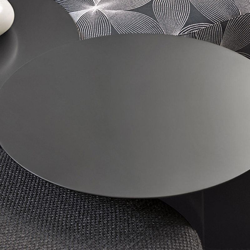 Abstract Coffee Table Black Round Metal Coffee Cocktail Table