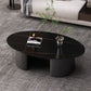 Glam 15.7" H Oval Slate Coffee Table Iron 2 Legs Cocktail Table Clearhalo 'Coffee & Accent Tables' 'Coffee Tables' 'coffee_tables' 'furn' 'furn_coffee_tables' 'Furniture' 'Living Room Furniture' 1200x1200_a60725aa-3285-46c9-b1cf-1e506e1baa13