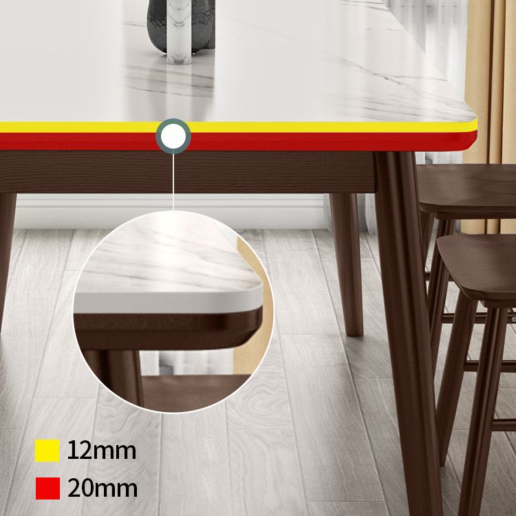 Contemporary Sintered Stone Top Standard Dining Set White for Kitchen Dining Set with 4 Legs Table Clearhalo 'Dining Room Sets' 'Dining Tables & Seating' 'dining_room_set' 'furn' 'furn_dining_room_set' 'Furniture' 'furniture_dining_room_set' 'Kitchen & Dining Furniture' 'kitchen&dining_furn' 'kitchen' 1200x1200_a6079c51-e723-4041-acda-1ce5b9e80193