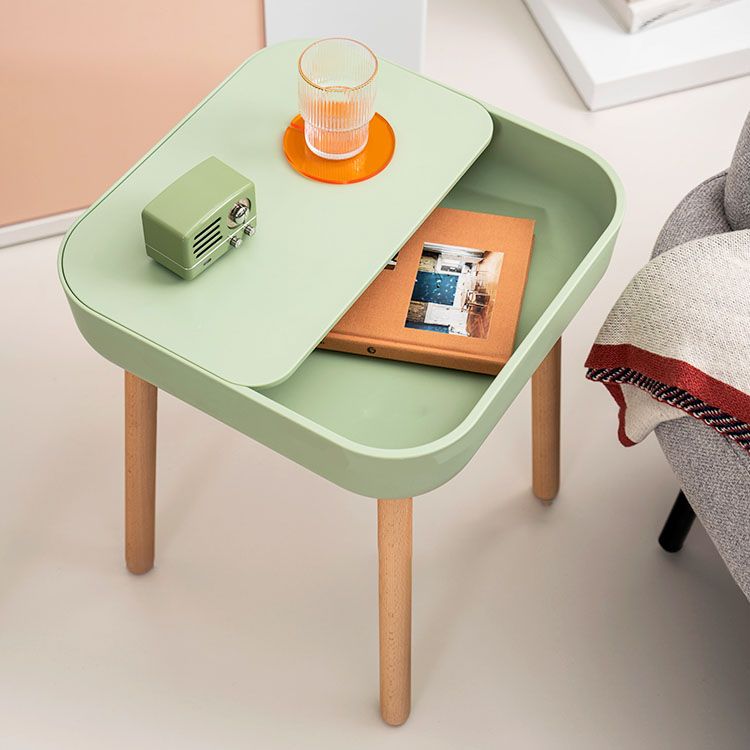 Square Accent Side Table Solid Wood 4 Legs Side End Snack Table with Shelf Clearhalo 'Coffee & Accent Tables' 'End & Side Tables' 'end_side_tables' 'furn' 'furn_end_side_tables' 'Furniture' 'Living Room Furniture' 1200x1200_a60808fa-28ce-485d-a773-02f6710057e1