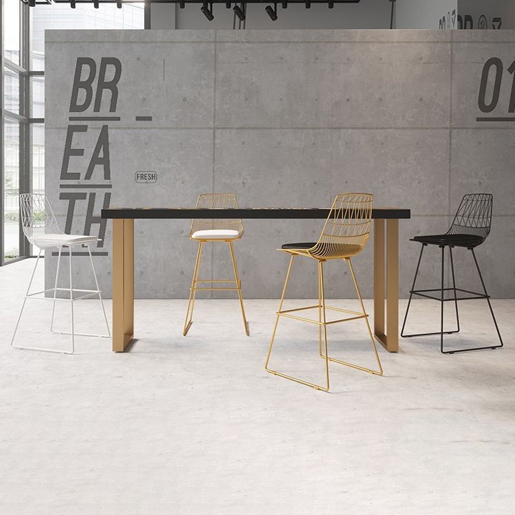 Glam Iron Polstered Bar Stool Armless Rückenlehne für Bristol gepolstert