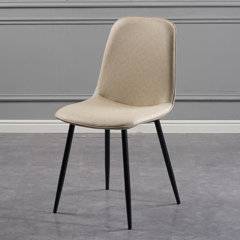 Industrial Leather Armless Dining Chair Wingback Side Chair for Kitchen Clearhalo 'Dining Chairs' 'Dining Tables & Seating' 'dining_chair' 'furn' 'furn_dining_chair' 'Furniture' 'Kitchen & Dining Furniture' 1200x1200_a6085eda-bb17-4ca9-bae3-b0a1b16a929f