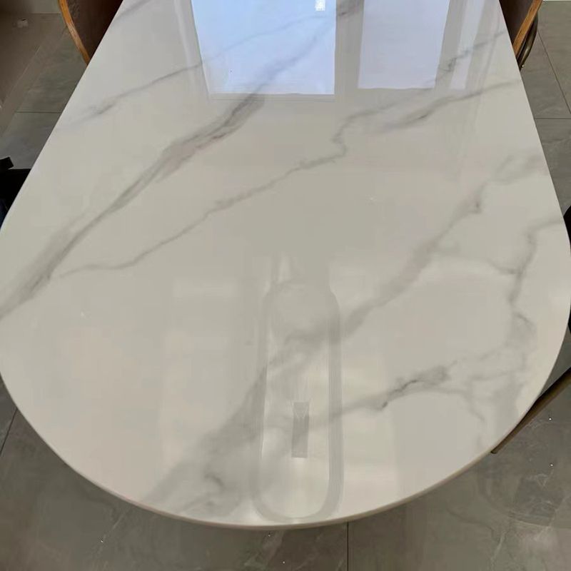 Modern Style Sintered Stone Dining Table Set White 1/5/7 Pieces Dining Set for Home Use