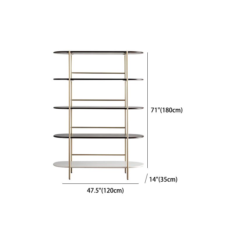 Modern Style Bookcase Metal Frame Open Back Bookshelf for Office Use Clearhalo 'Bookcases' 'furn' 'furn_bookcases' 'Furniture' 'Office Furniture' 1200x1200_a608dd05-f896-467b-ad7a-85930ef6cc5c