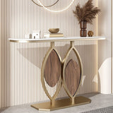 Tavolo console glam di pietra larga da 11 "tavolo da divano console mezzaluna