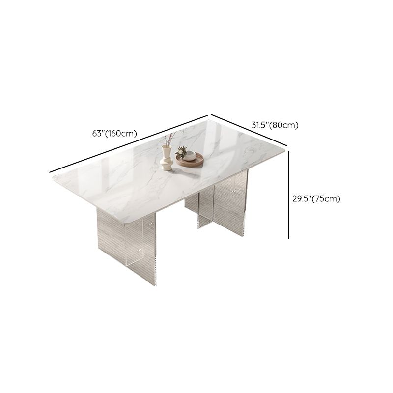Acrylic Contemporary Dining Set 1/2/5 Pcs Rectangle Dining Table Set for Home Clearhalo 'Dining Room Sets' 'Dining Tables & Seating' 'dining_room_set' 'furn' 'furn_dining_room_set' 'Furniture' 'Kitchen & Dining Furniture' 1200x1200_a6092cf4-0038-4b57-9fad-b48623264872