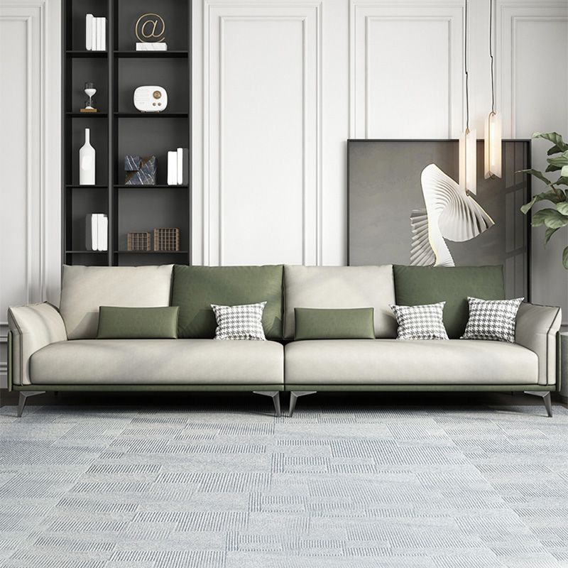 Coup de canapé contemporain résistant aux taches en cuir faux en cuir en vert