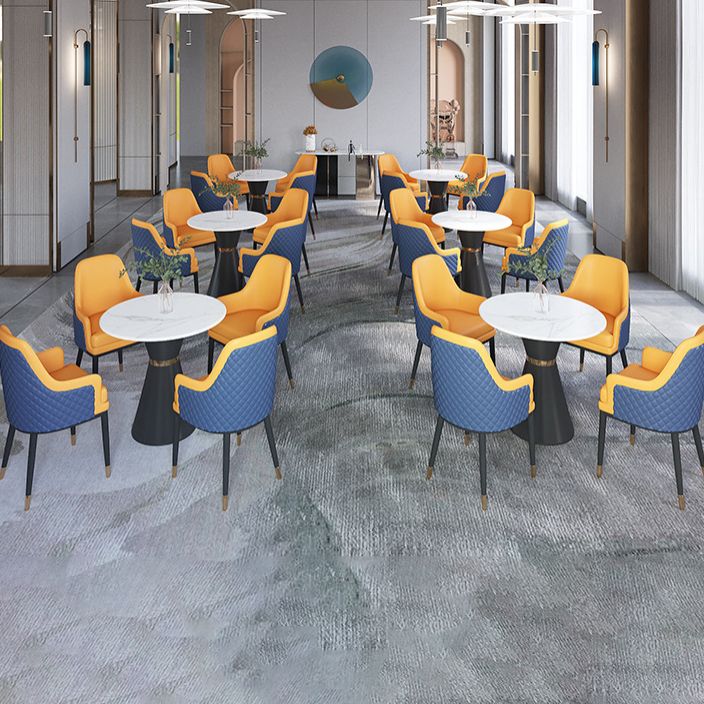 Eigentijdse faux marmeren eettafel set rond 1/2/3/4/5 stukken dinerset voor thuisgebruik