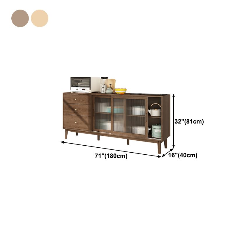 3-Drawer Rubber Wood Sideboard Modern Adjustable Shelving Credenza for Living Room Clearhalo 'buffet_sideboard' 'Buffets & Sideboards' 'Furniture' 'furniture_buffet_sideboard' 'Kitchen & Dining Furniture' 1200x1200_a60a7eb7-865e-4888-a2fb-29b80481f9e6