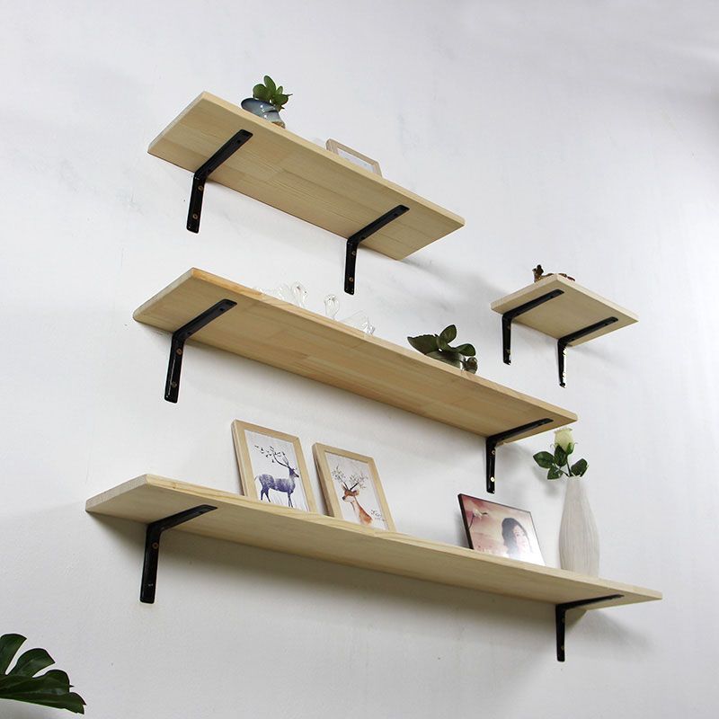 1 Shelf Floating Bookcase Natural Wood Closed Back Bookshelf Clearhalo 'Bookcases' 'furn' 'furn_bookcases' 'Furniture' 'Office Furniture' 1200x1200_a60c6045-31c1-4b9a-a670-fa0d2faddadb