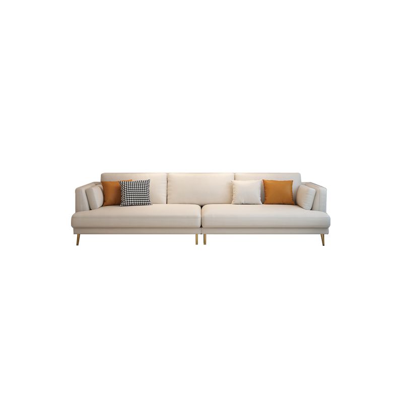 Contemporary Faux Leather Sofa Recessed Arm Furniture Sectionals in Beige