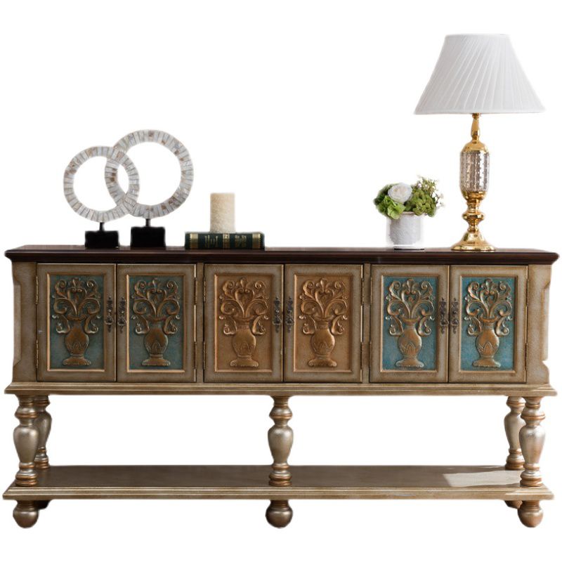 36.6" Tall Wood 3- Door Accent Cabinet, Industrial Cabinet, Distressed Wood Clearhalo 'Cabinets & Chests' 'cabinets_chests' 'furn' 'furn_cabinets_chests' 'Furniture' 'Living Room Furniture' 1200x1200_a60ffdfa-1f78-4caa-840e-20a7771fb63a