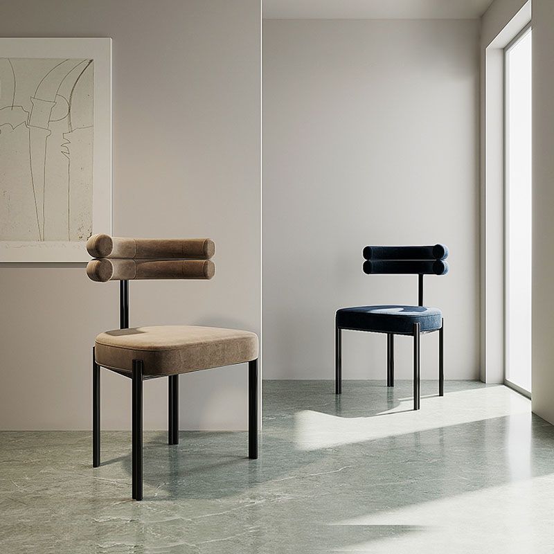 Contemporary Metal Armless Dining Chair Open Back Dining Side Chair for Home Use Clearhalo ' kitchen&dining_furn' 'Dining Chairs' 'Dining Tables & Seating' 'dining_chair' 'furn' 'furn_dining_chair' 'Furniture' 'furniture_dining_chair' 'Kitchen & Dining Furniture' 'kitchen' 1200x1200_a610039b-fb82-4b91-8243-3ee210d24b69